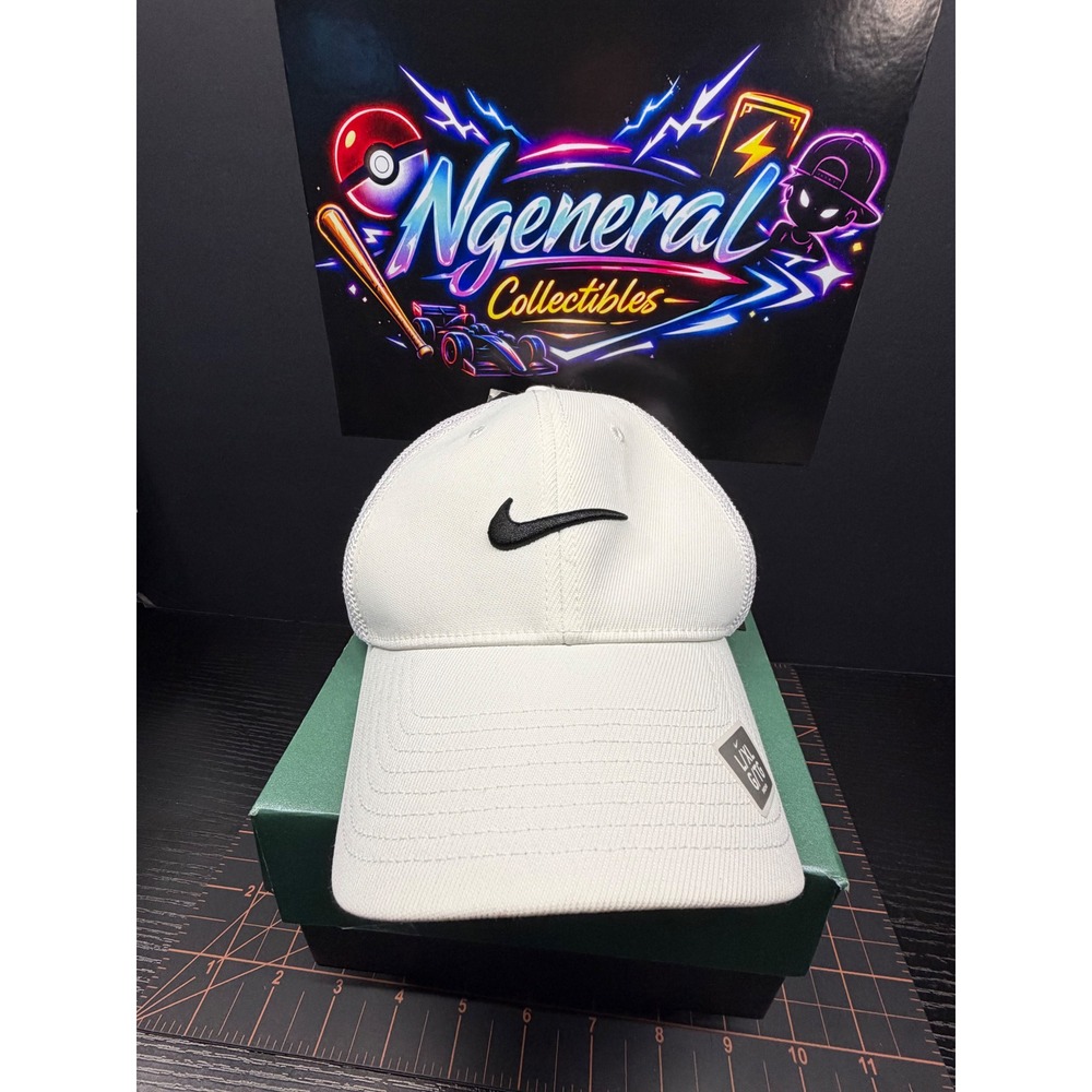 Nike Golf Tour Flex Fitted Hat White Black RZN Mesh Dri-FIT Cap 638291-100 L/XL
